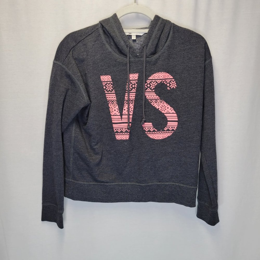 Victoria's Secret Women's Small Hoodie Sweatshirt Crop Gray
